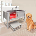53'' Stainless Steel Pet Grooming Tub with Walk-in Stairs M38416