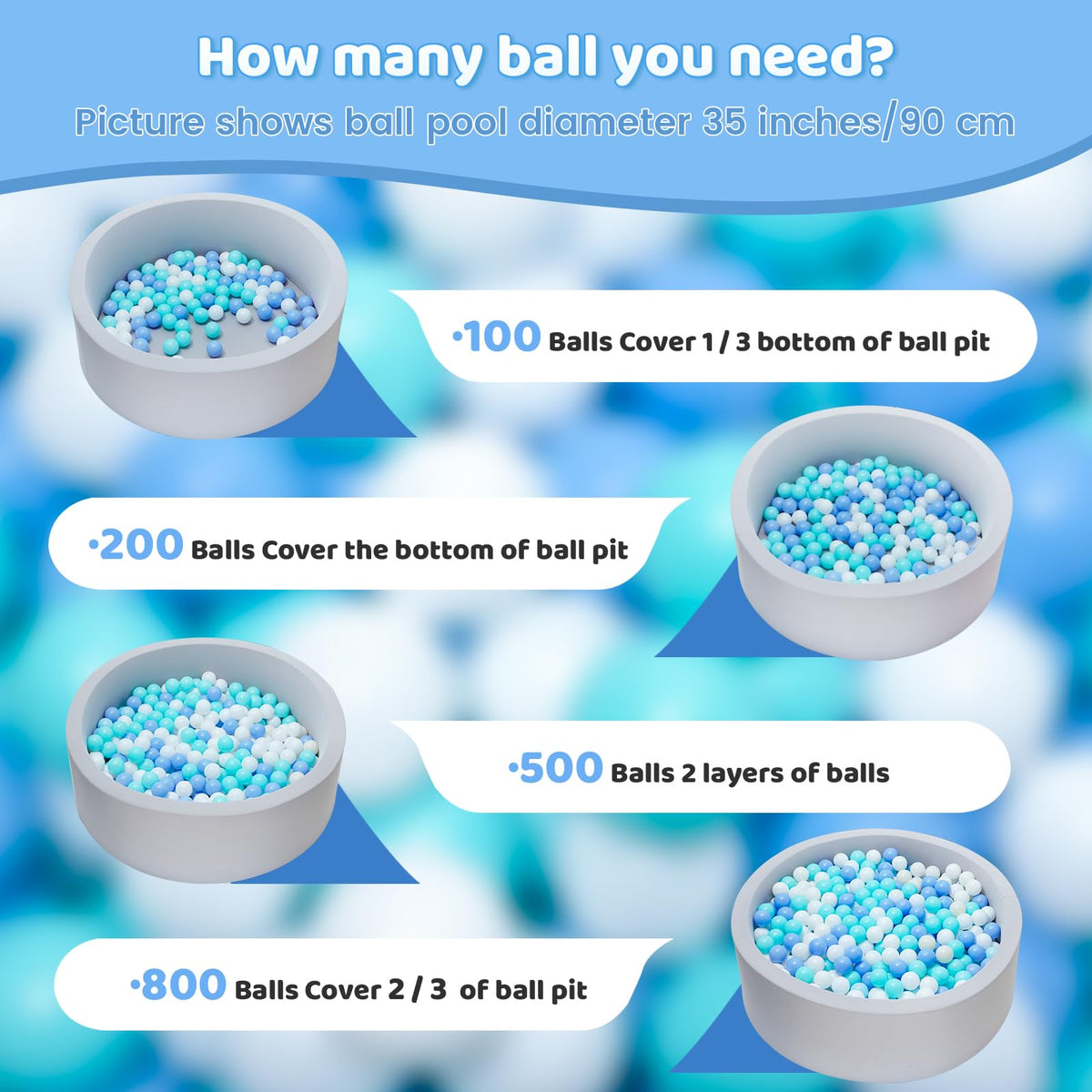 BPA Free Crush Proof Plastic Ball Pit Balls 2.15 Inch S145