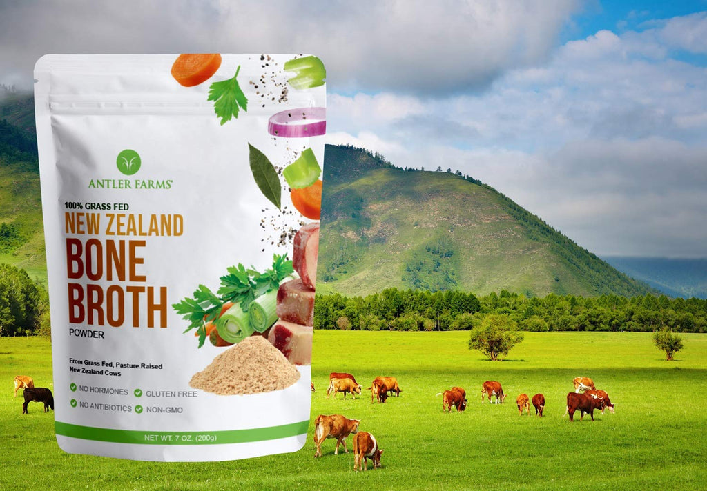 100% Grass Fed New Zealand Bone Broth Powder, 40 Servings, 200g Z9272