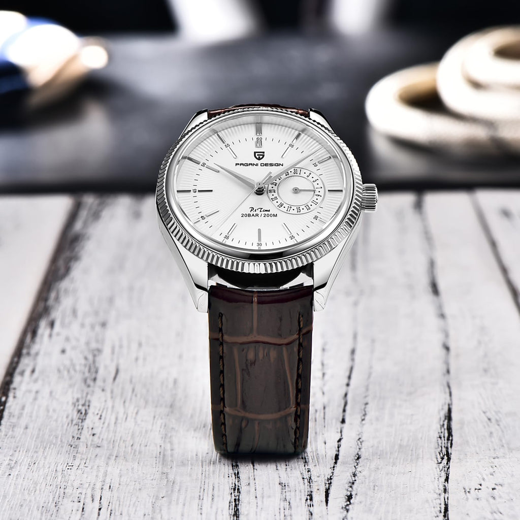 40mm Stainless Steel Quartz Wristwatch with Date Display W765