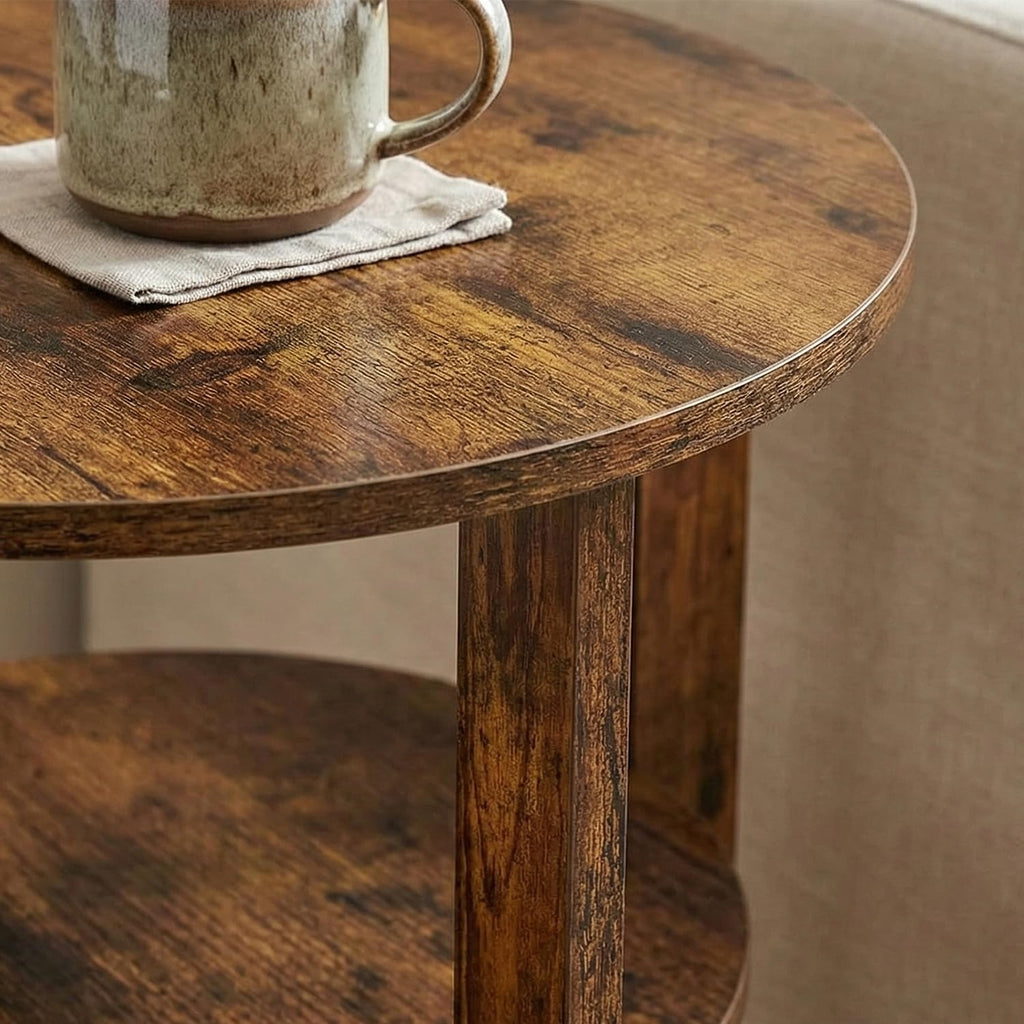 Rustic Brown 19.7 inch Round Side Table Z377