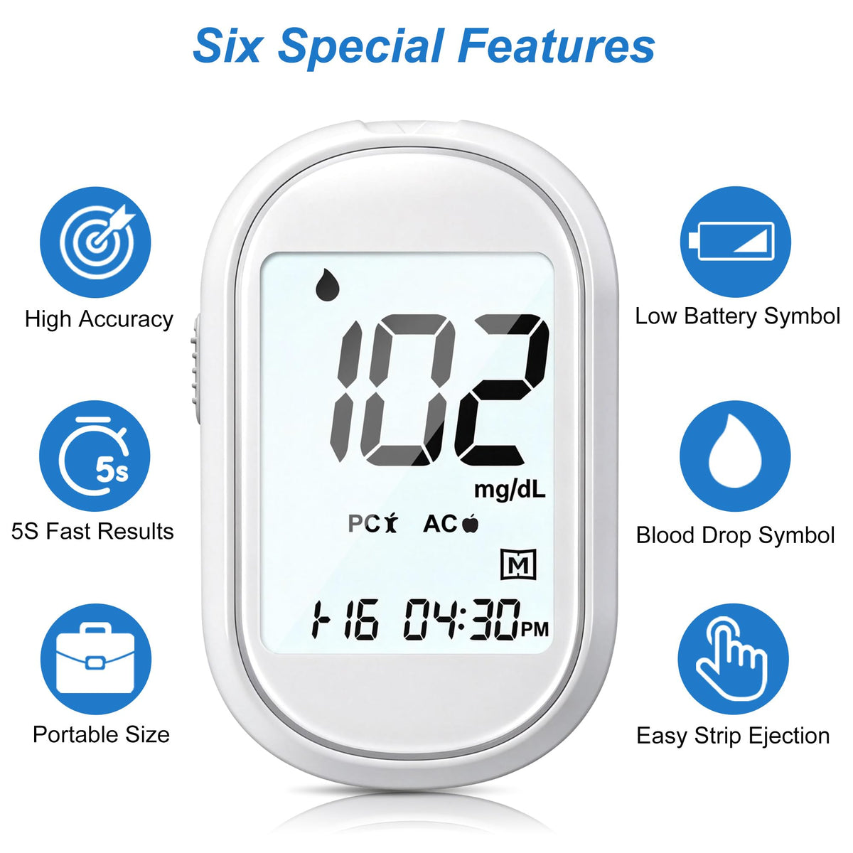 Glucose Monitor Kit with 100 Test Strips & Lancets O139507