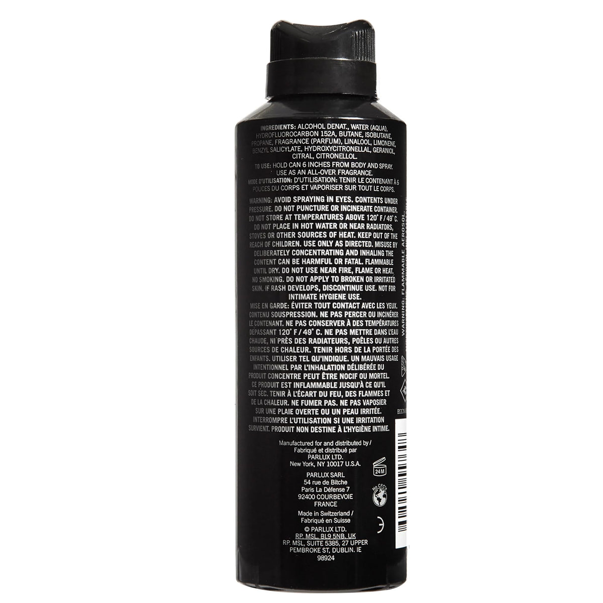 Black All Over Body Spray 6.0 Fl. Oz V5067