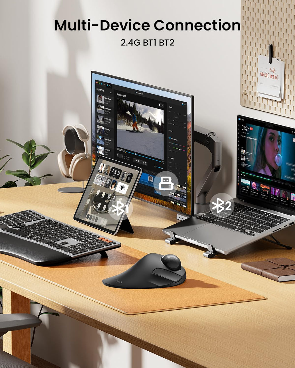 Wireless Bluetooth Trackball Mouse, Gray E260500