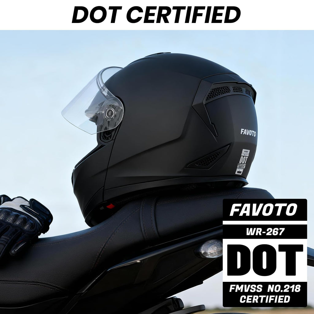 Modular Flip Up Motorcycle Helmet with Dual Visor O73199