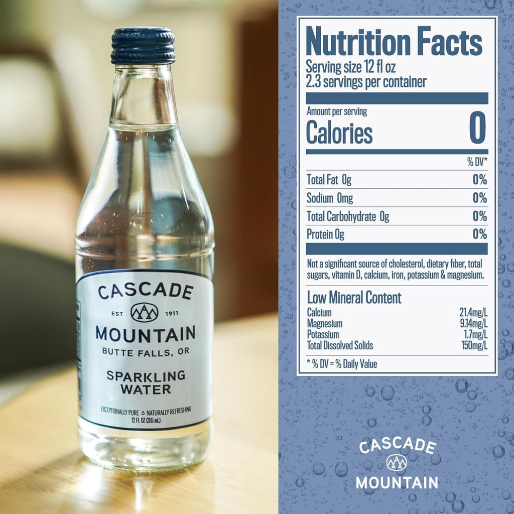 Sparkling Mineral Water in Glass Bottle 12oz 12 Pack F71596