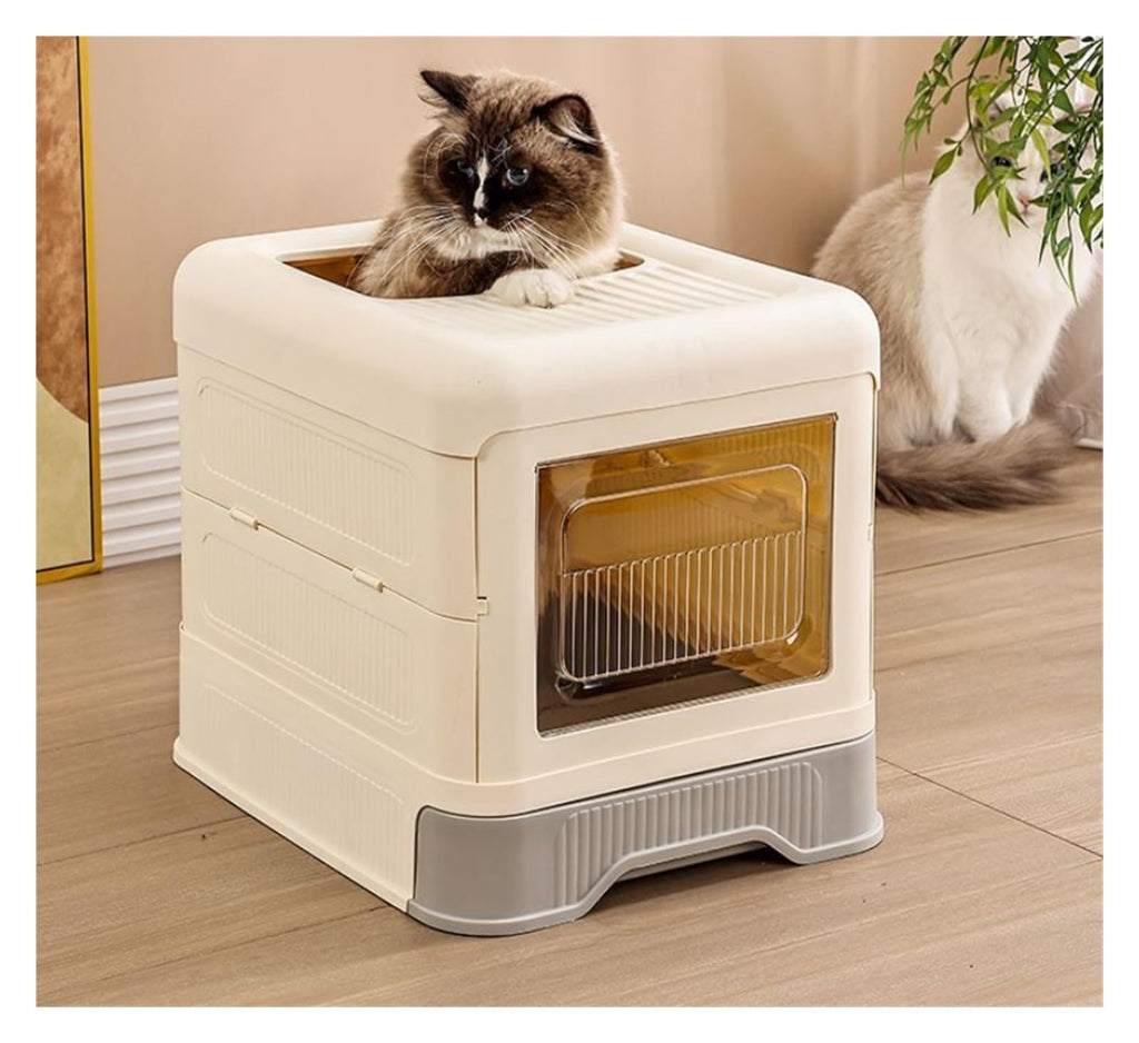 Fully Enclosed Cat Litter Box with Lid and Drawer P897
