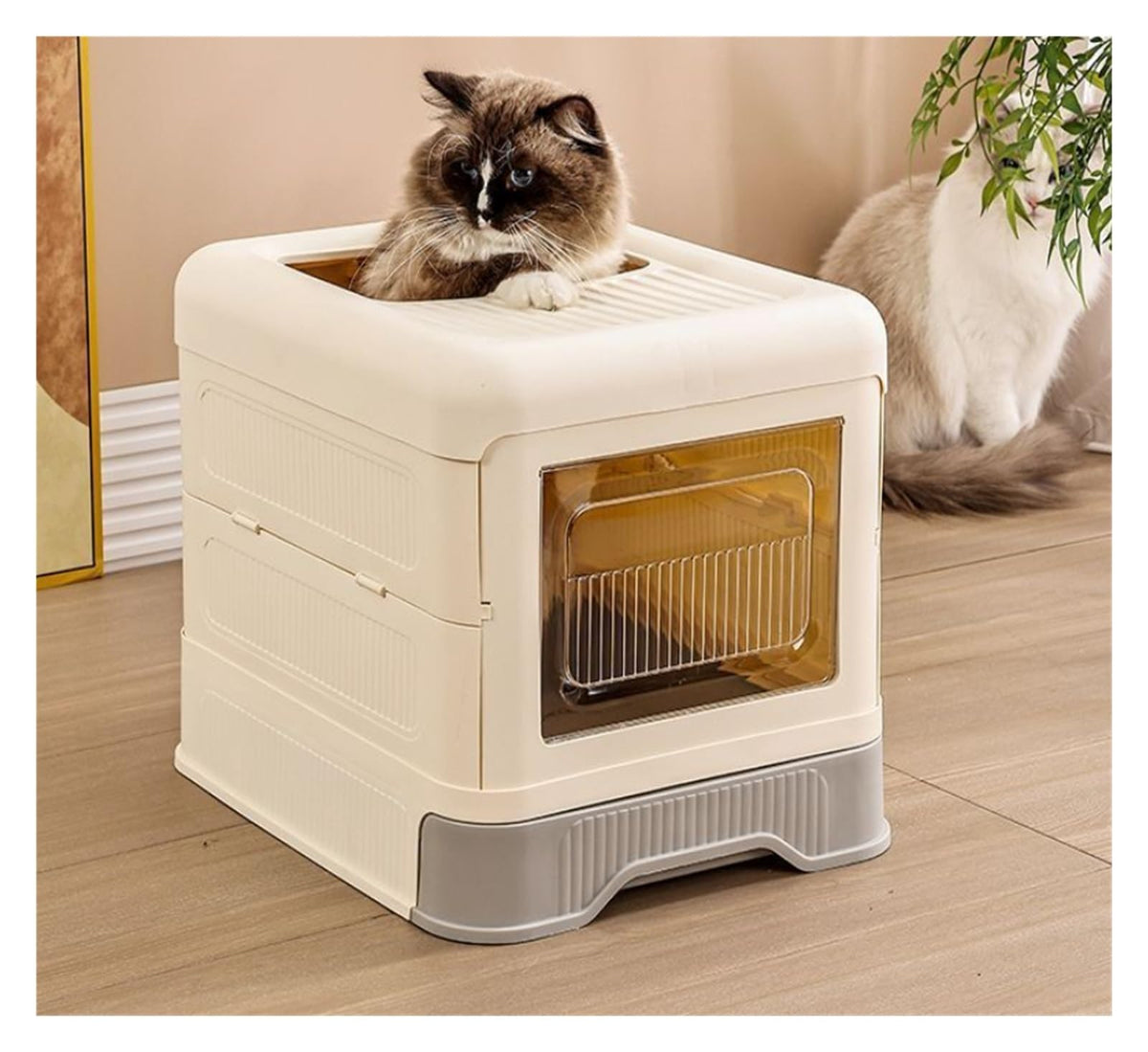 Fully Enclosed Cat Litter Box with Lid and Drawer P897
