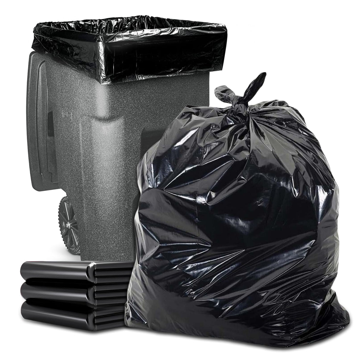 45 Gallon Heavy Duty Black Plastic Trash Bags 50 Count T699729