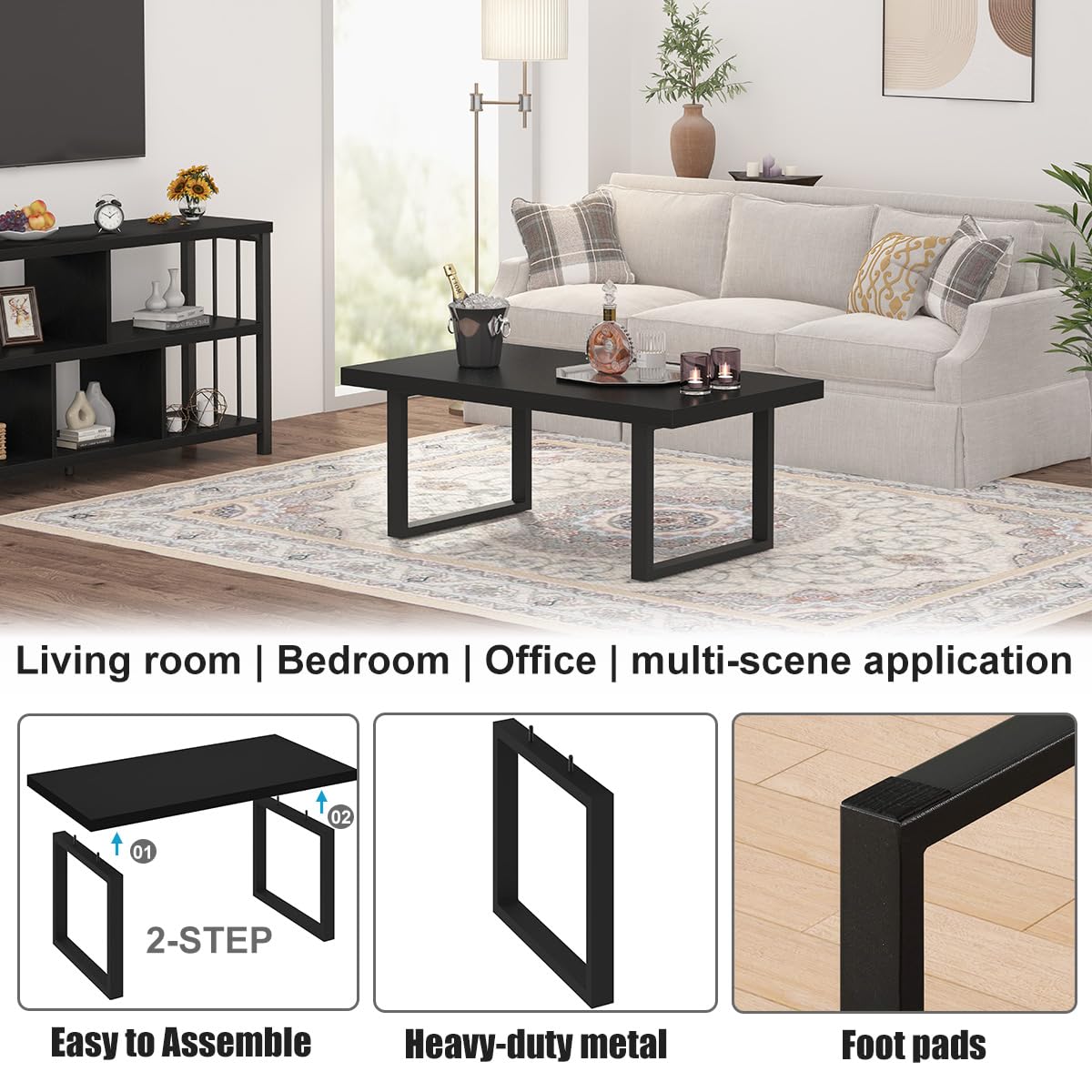 Black Wood Coffee Table Y87360