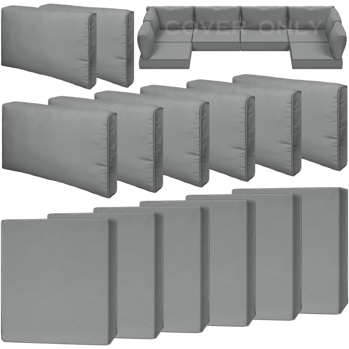 14 Piece Outdoor Waterproof Cushion Covers with Zipper X480