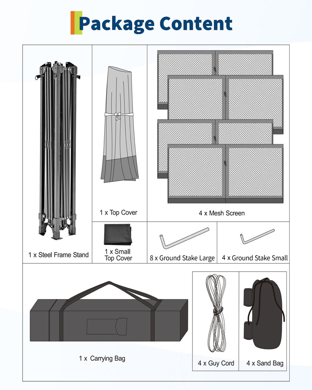 13x13FT Pop Up Gazebo with Mosquito Netting, Grey V978