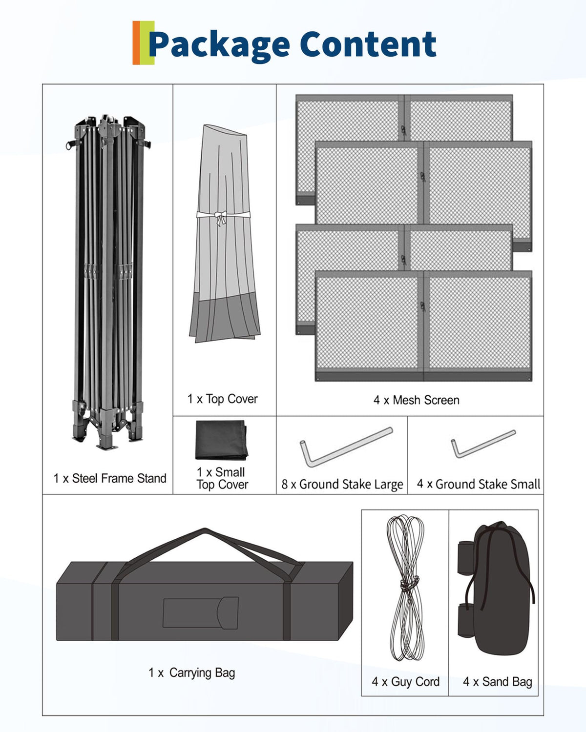 13x13FT Pop Up Gazebo with Mosquito Netting, Grey V978