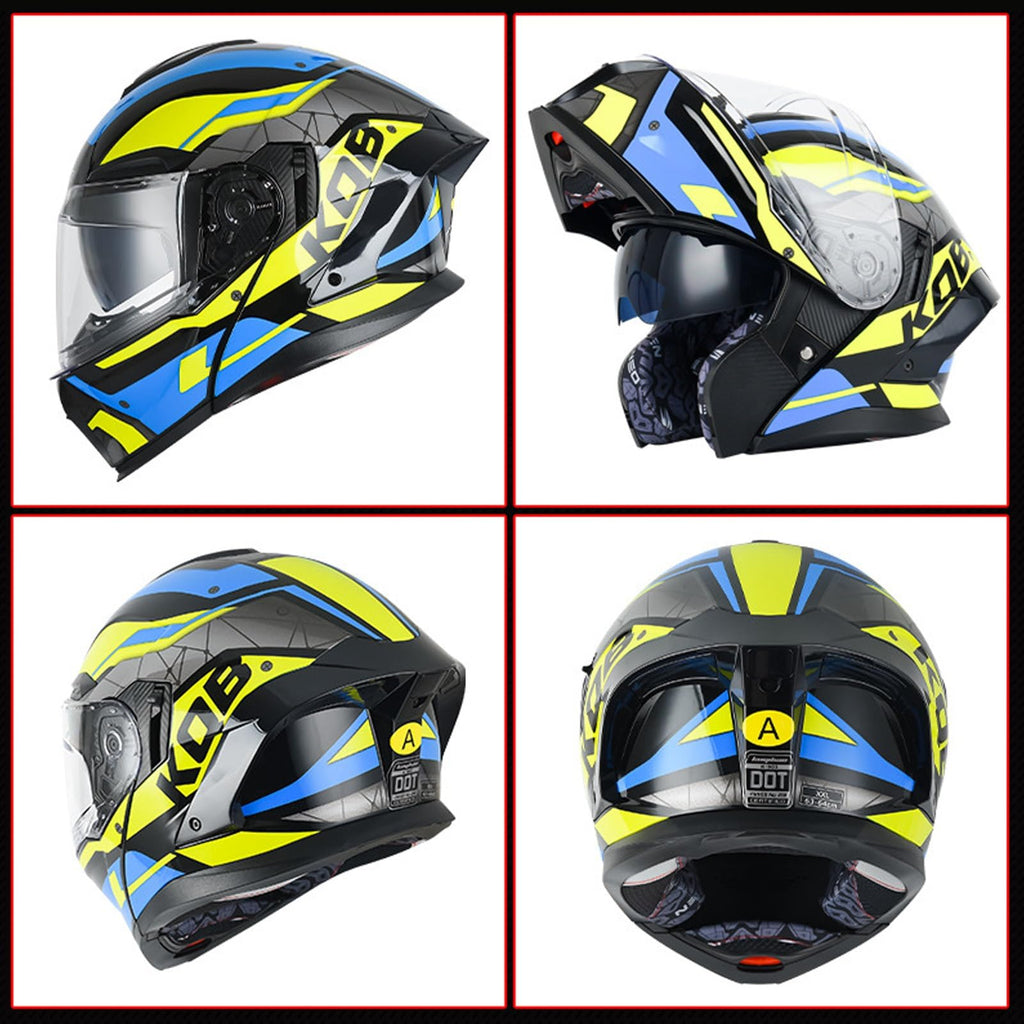 Bluetooth Modular Motorcycle Helmet with Dual Visor Full Face Flip Up DOT Approved Q38360
