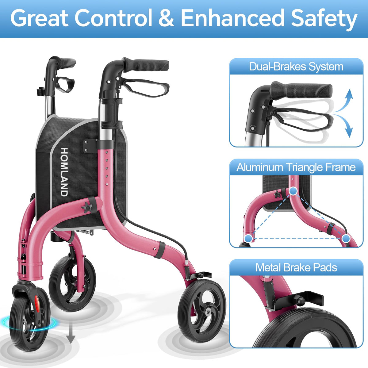Foldable 3 Wheel Walkers Y415620