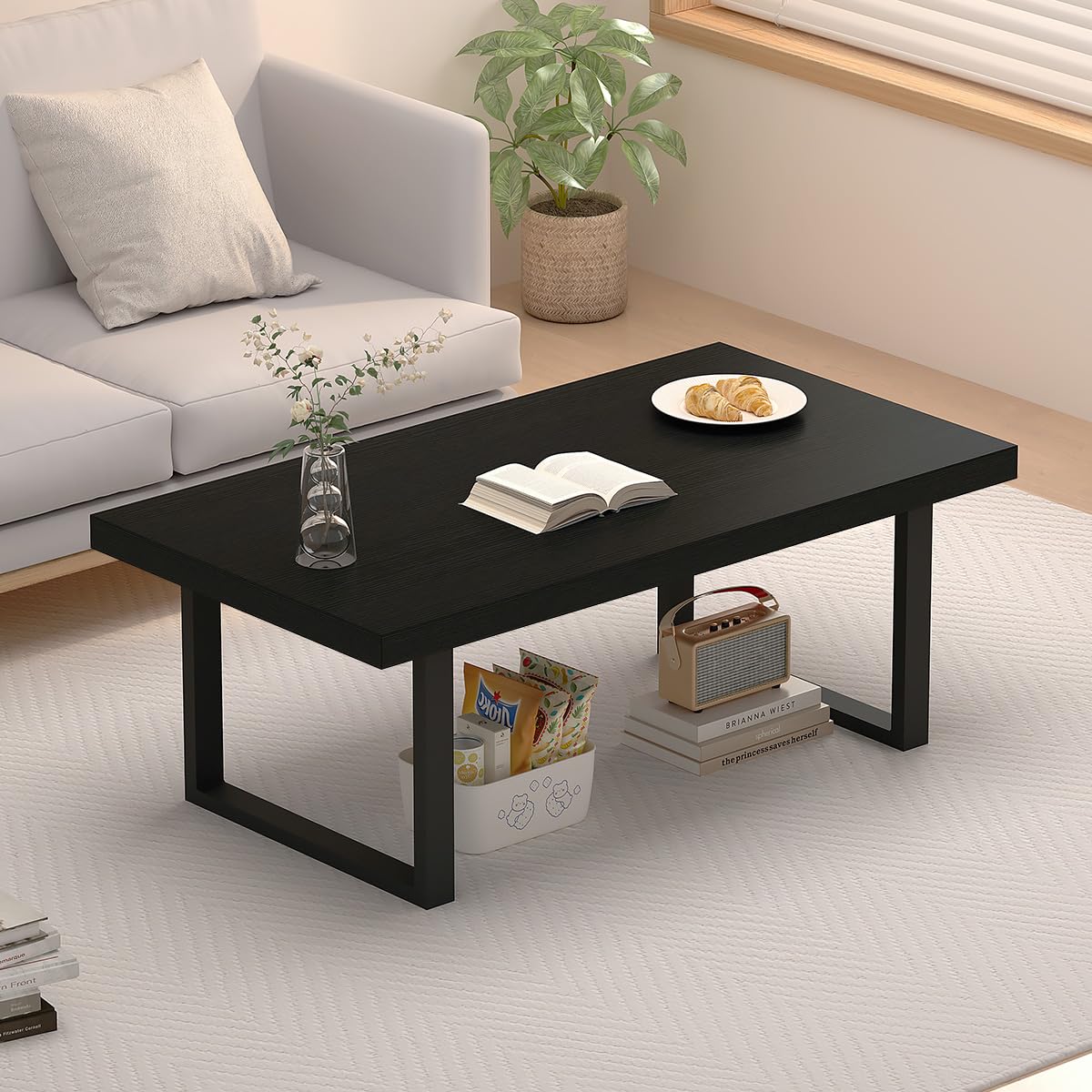 Black Wood Coffee Table Y87360
