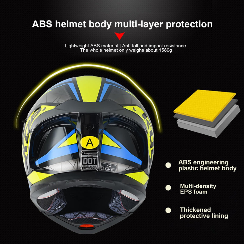 Bluetooth Modular Motorcycle Helmet with Dual Visor Full Face Flip Up DOT Approved Q38360