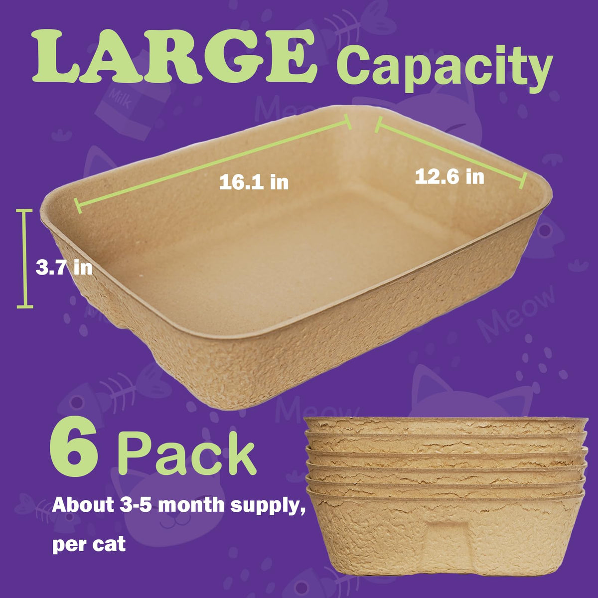 8 Pack Disposable Litter Boxes N781500