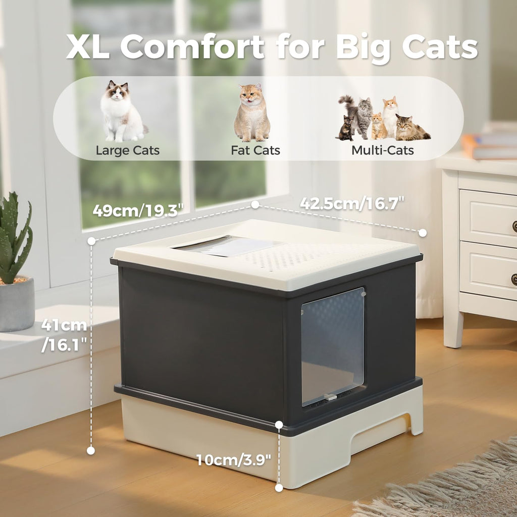 Large Enclosed Drawer Cat Litter Box with Dual Entry S560