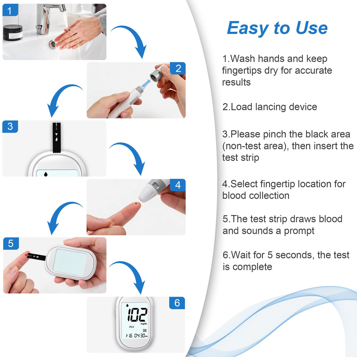 Glucose Monitor Kit with 100 Test Strips & Lancets O139507