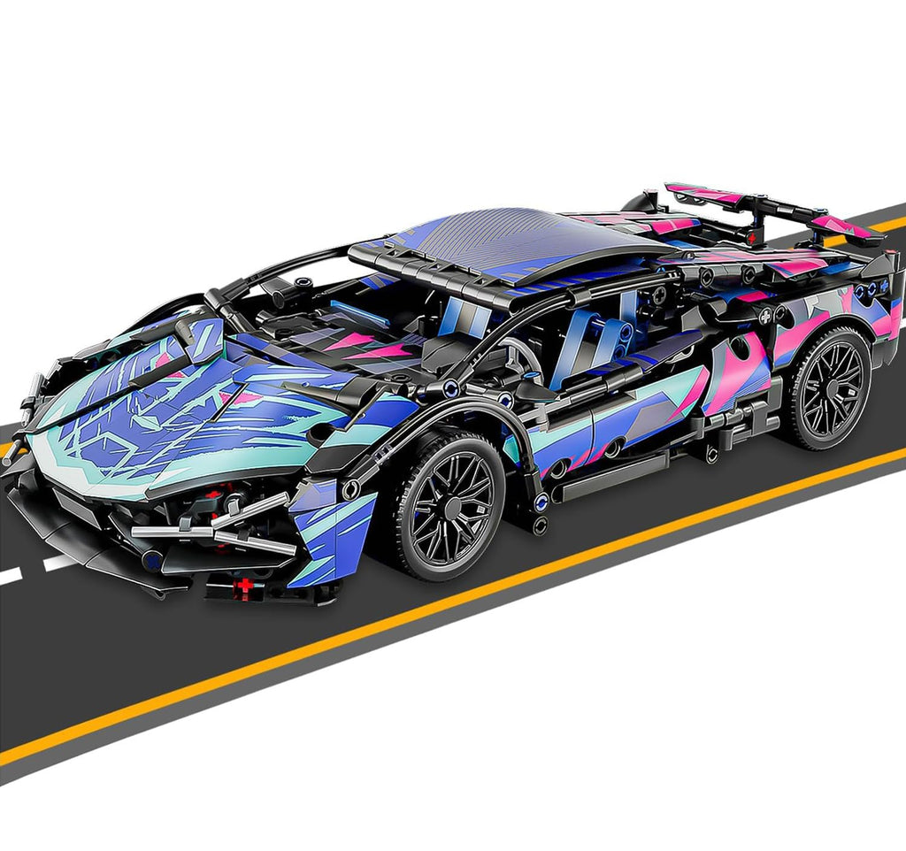 Blue 1:14 Scale Race Car Building Block Set F8518
