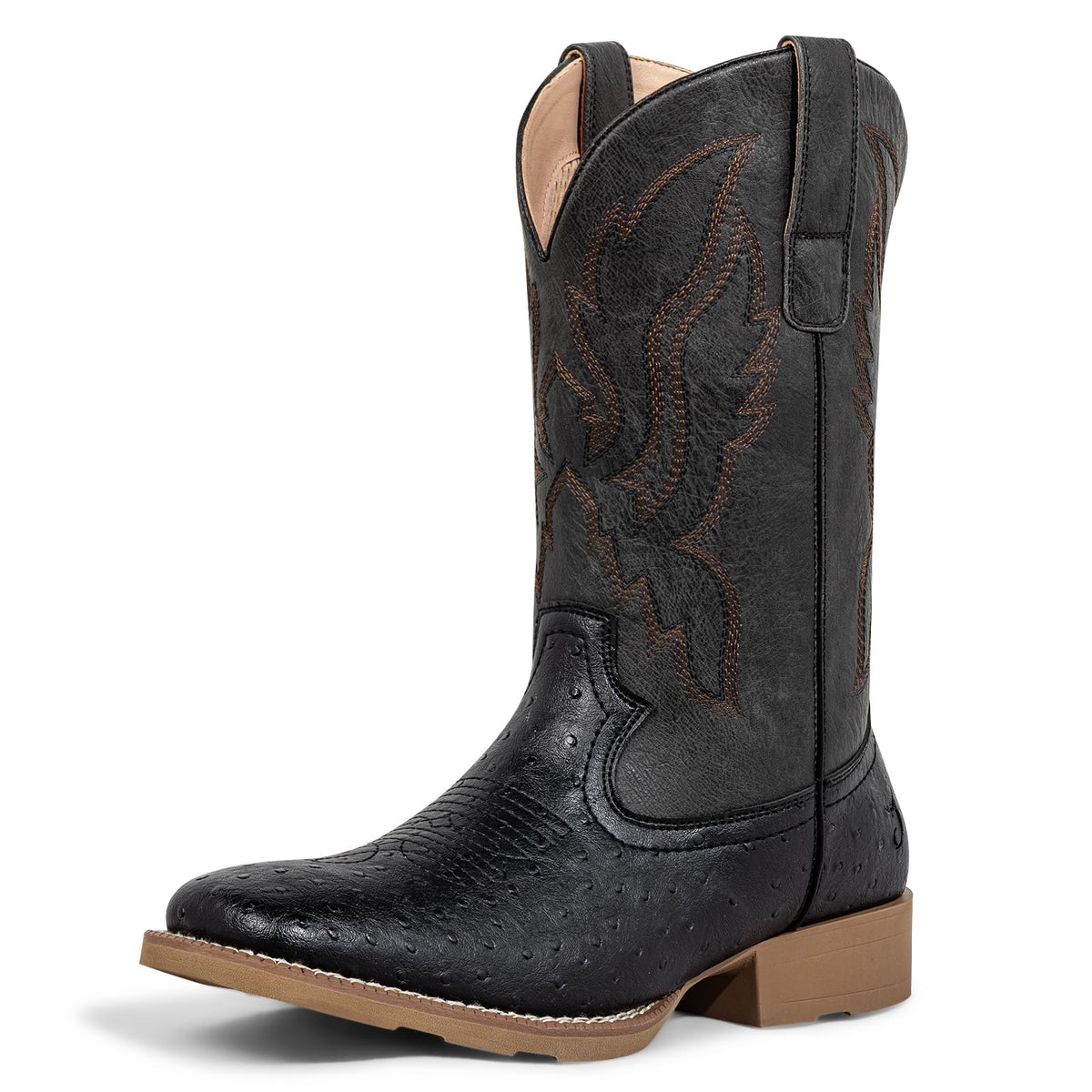 Mens Cowboy Boots Square Toe Wide Fit I656