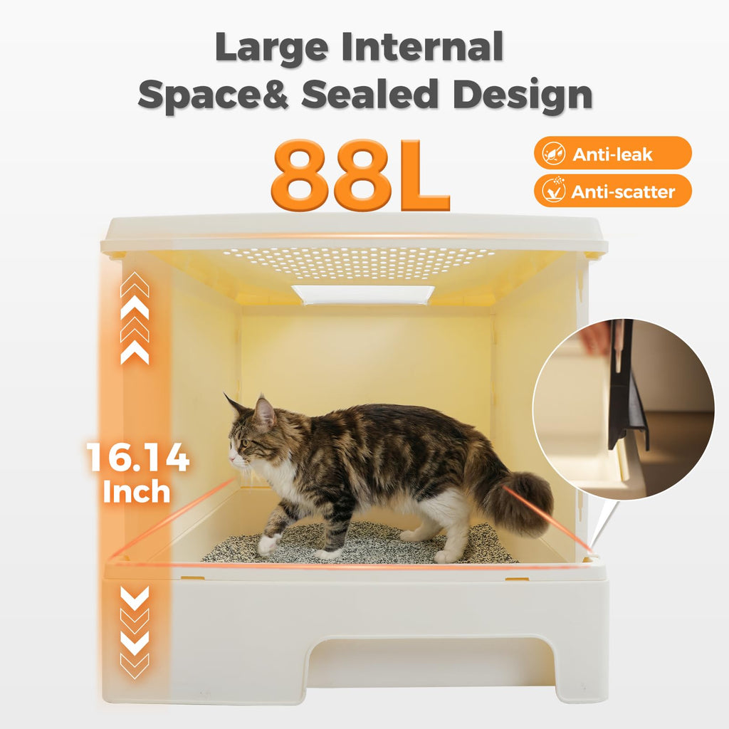 Large Enclosed Drawer Cat Litter Box with Dual Entry S560