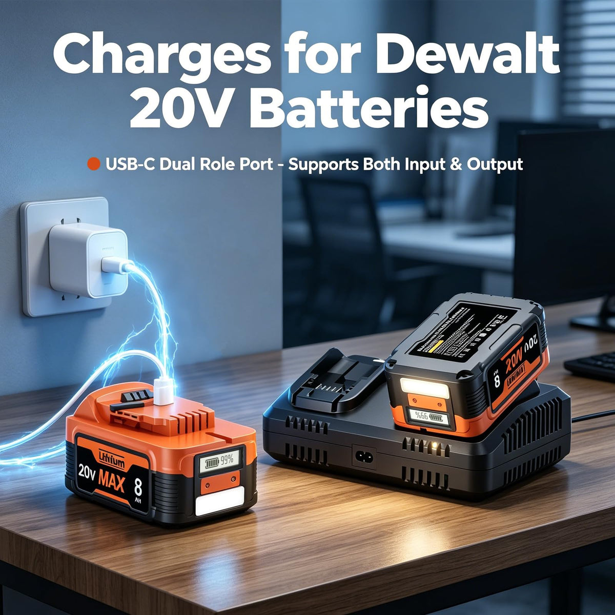 20V Lithium Battery with LCD Display T350