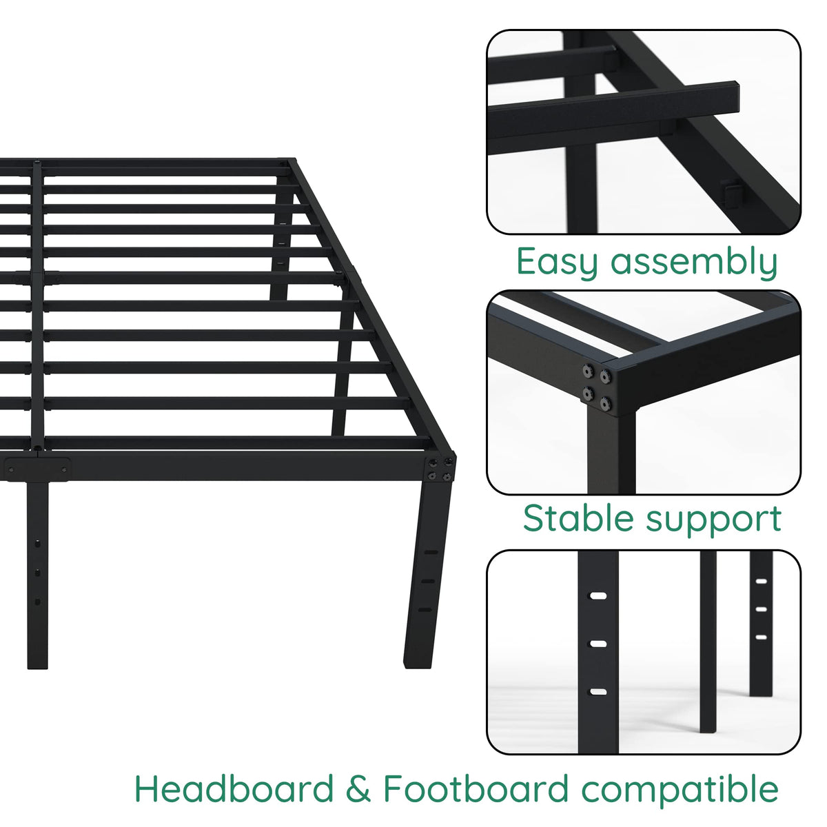 18 Inch High Queen Size Bed Frame with Storage S304771