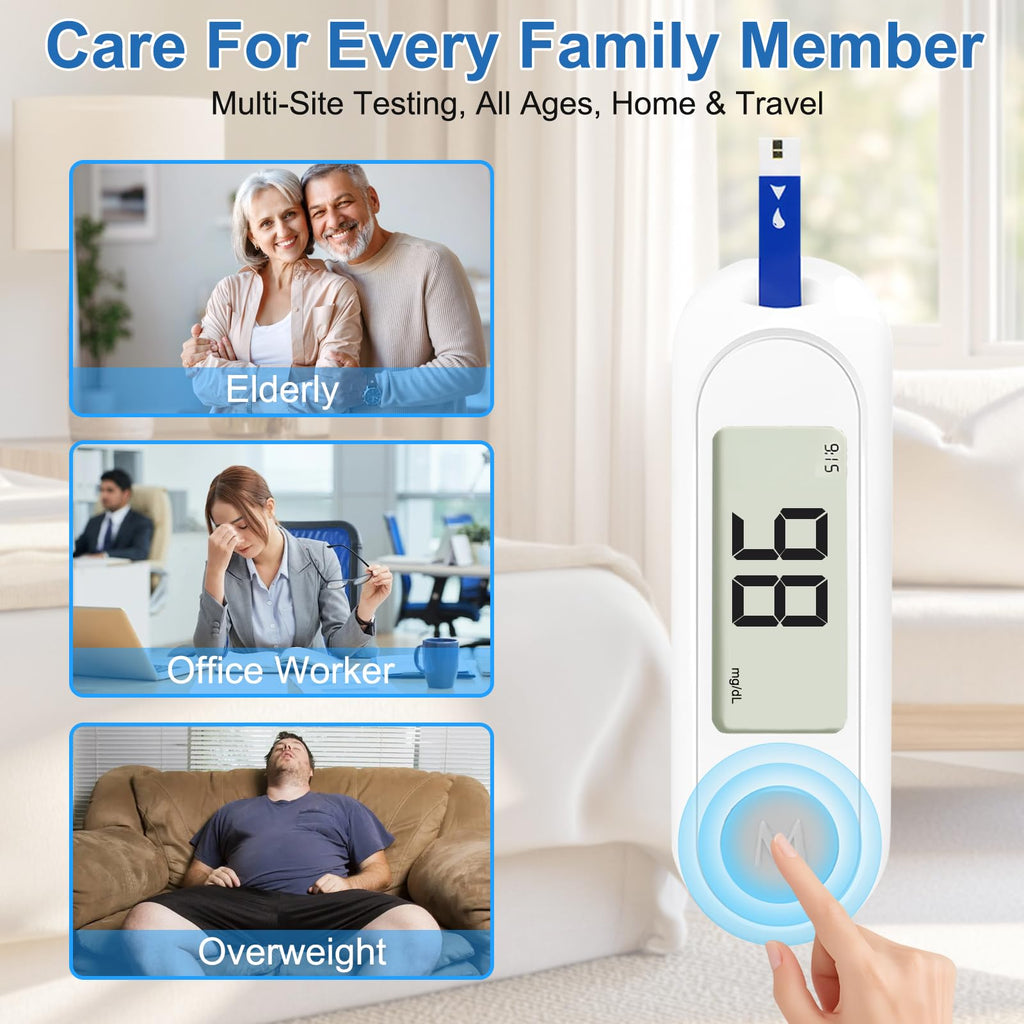 Blood Sugar Monitor Kit with 50 Test Strips & 50 Lancets Y472