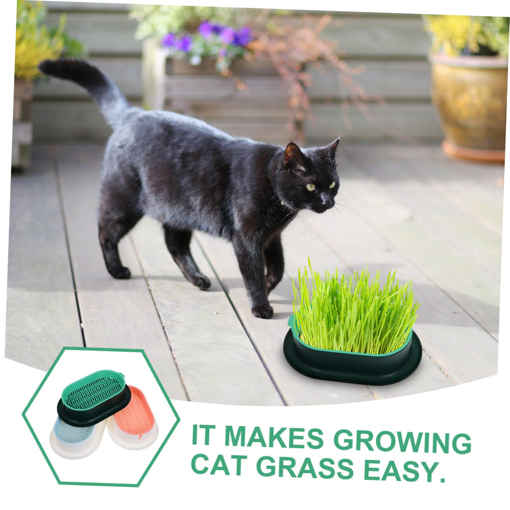 3 Pack Plastic Cat Grass Planter Boxes T509