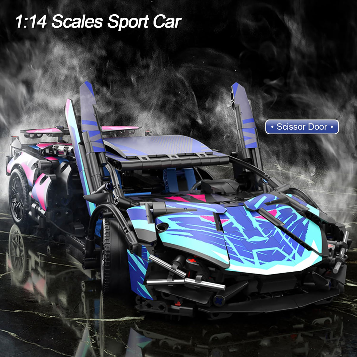 Blue 1:14 Scale Race Car Building Block Set F8518