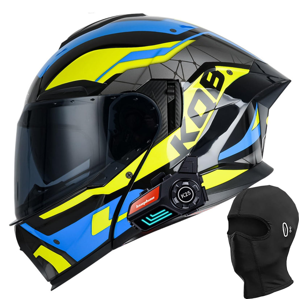 Bluetooth Modular Motorcycle Helmet with Dual Visor Full Face Flip Up DOT Approved Q38360