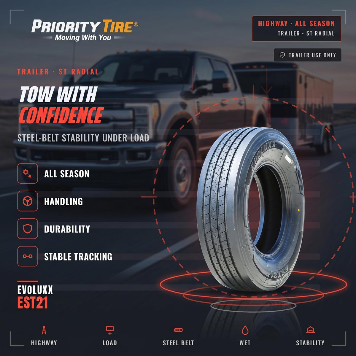 All Season 14 Ply All Steel Tire T26244