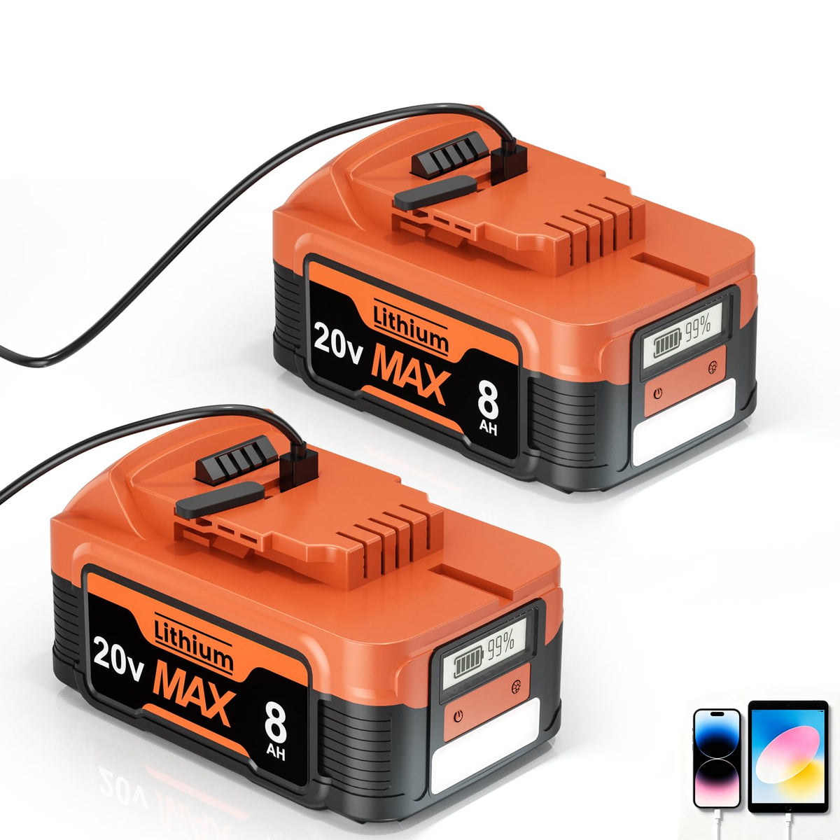 20V Lithium Battery with LCD Display T350