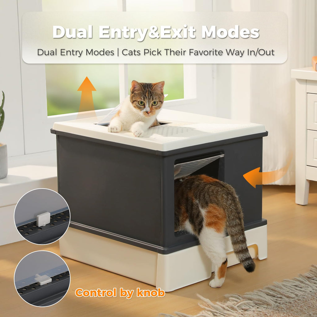 Large Enclosed Drawer Cat Litter Box with Dual Entry S560