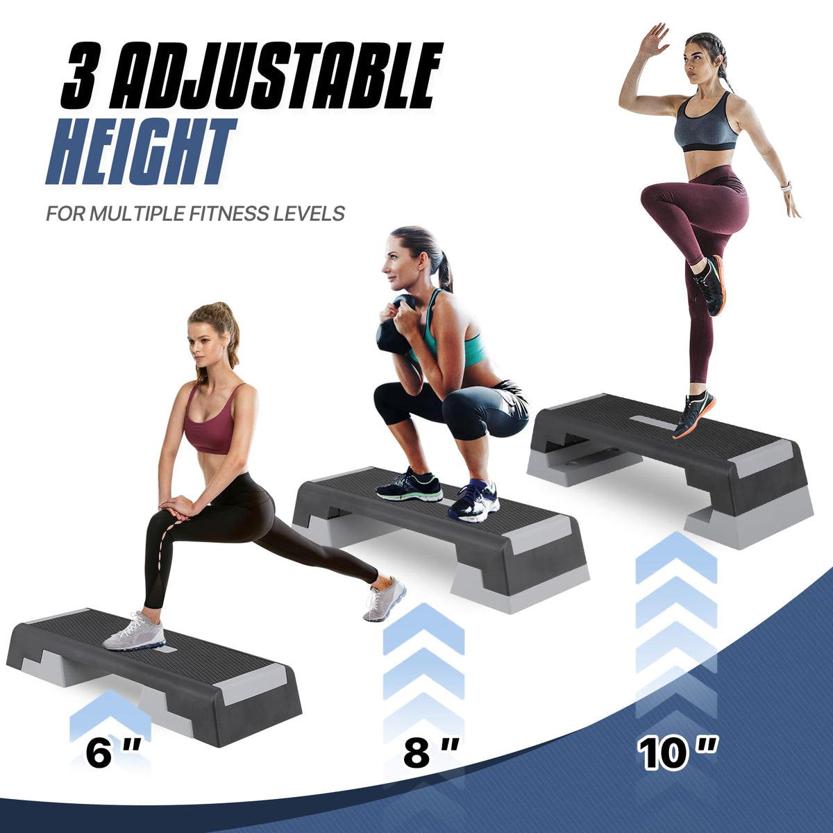 Aerobics Stepper Platform with Stackable Risers K352