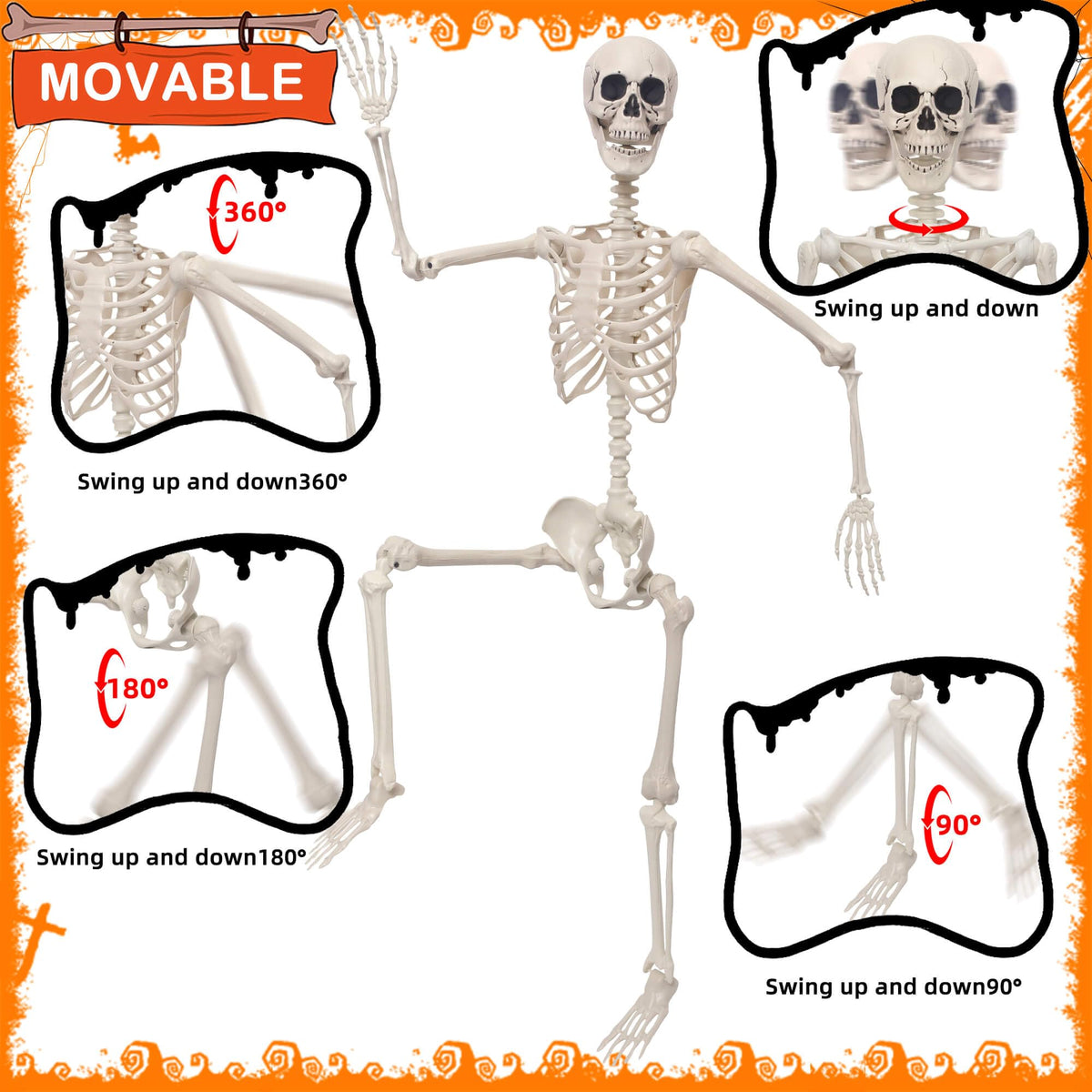 5.4Ft Movable Joints Plastic Skeleton R578796