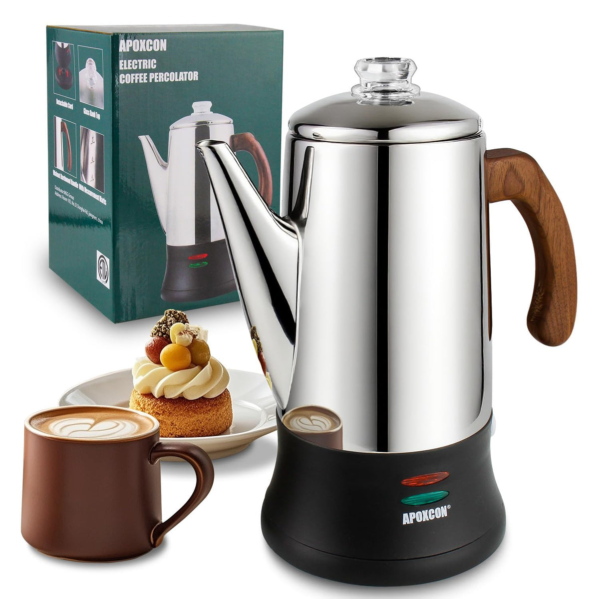 Electric Stainless Steel Coffee Percolator 8 Cup L929431