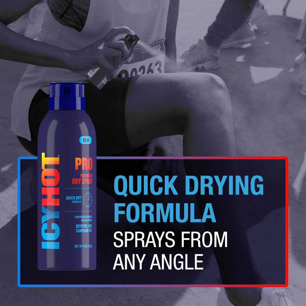 Pain Relief Dry Spray 4 oz with Menthol & Camphor Pack of 2 Q3319