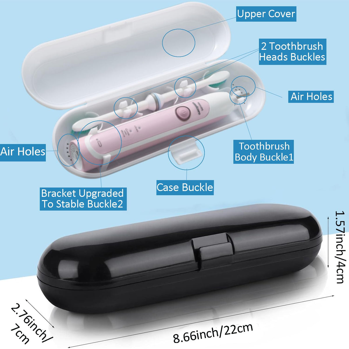 Plastic Electric Toothbrush Travel Case P6127