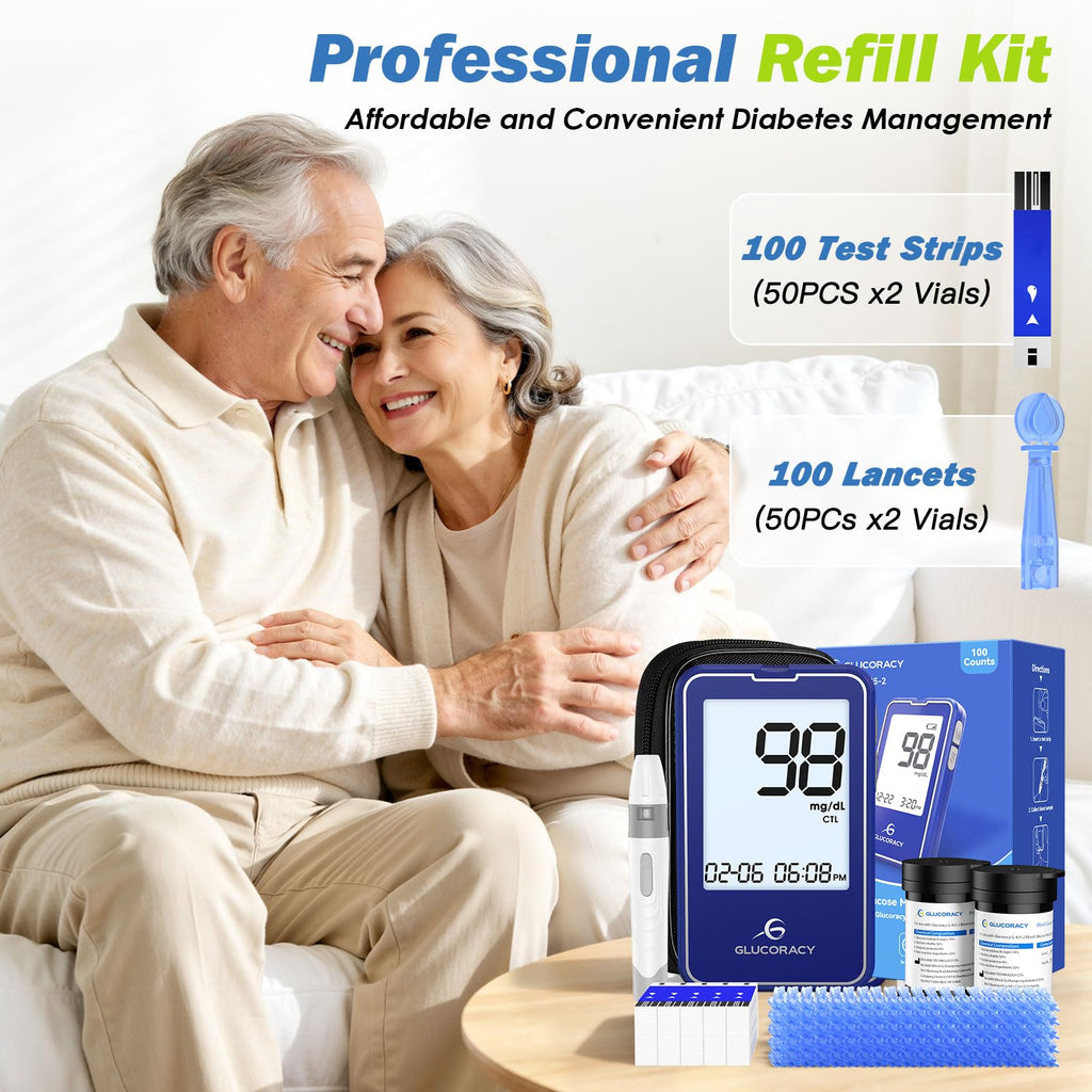 Blood Glucose Monitor Kit with 100 Test Strips T9893