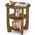 Rustic Brown 19.7 inch Round Side Table Z377