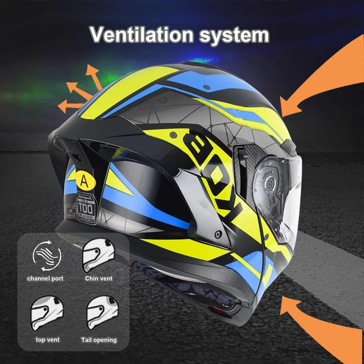 Bluetooth Modular Motorcycle Helmet with Dual Visor Full Face Flip Up DOT Approved Q38360