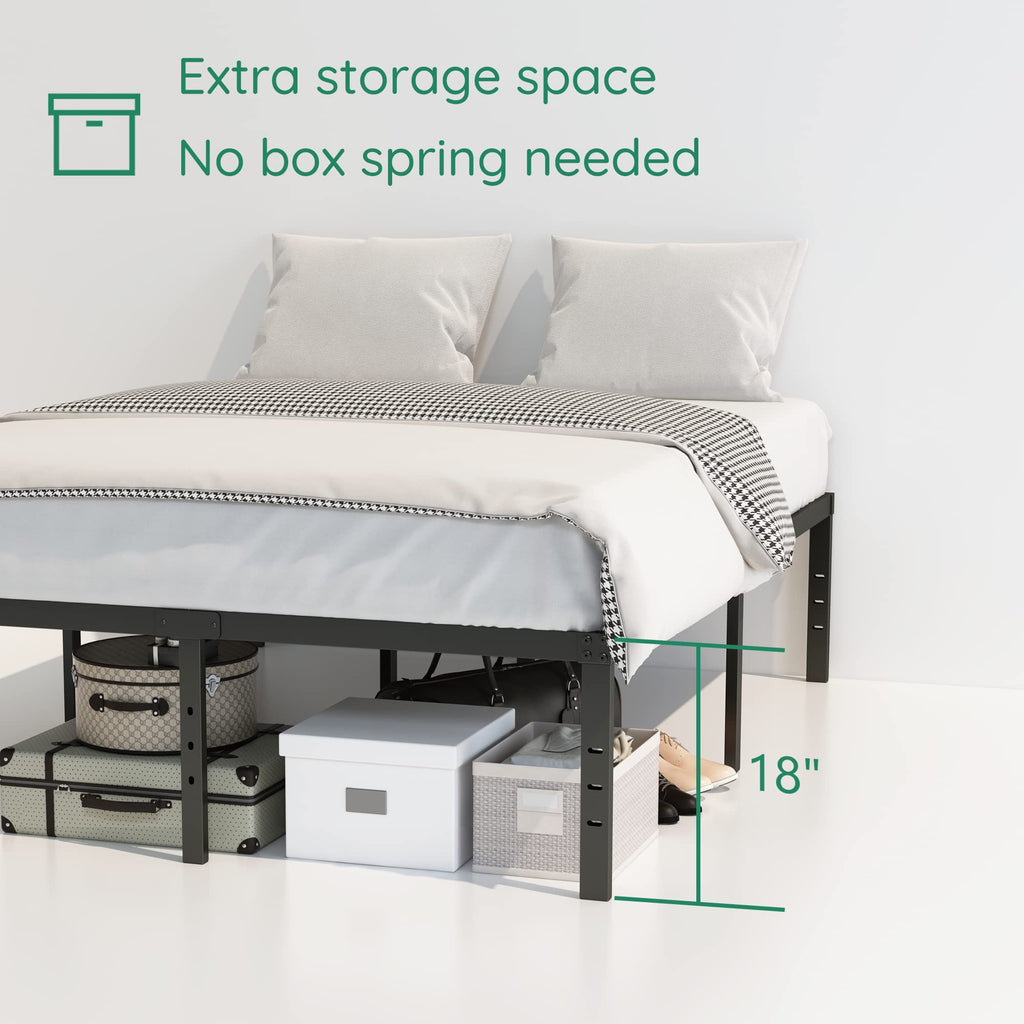 18 Inch High Queen Size Bed Frame with Storage S304771