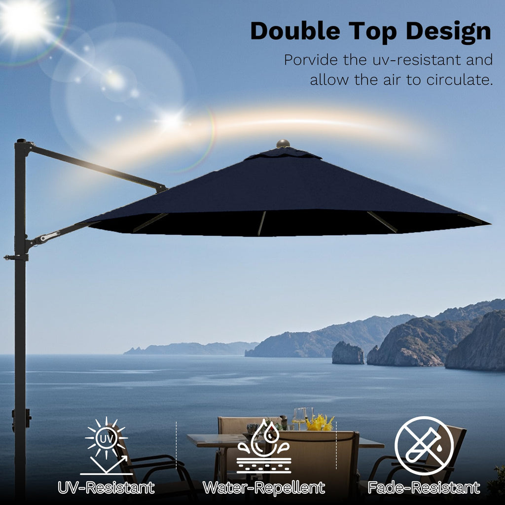 10ft Navy Blue Cantilever Patio Umbrella D730893