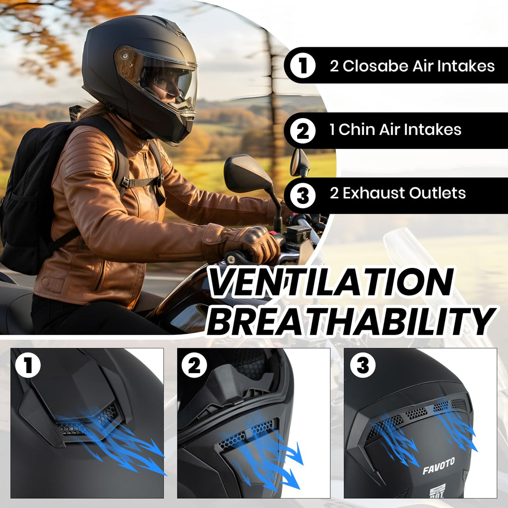 Modular Flip Up Motorcycle Helmet with Dual Visor O73199