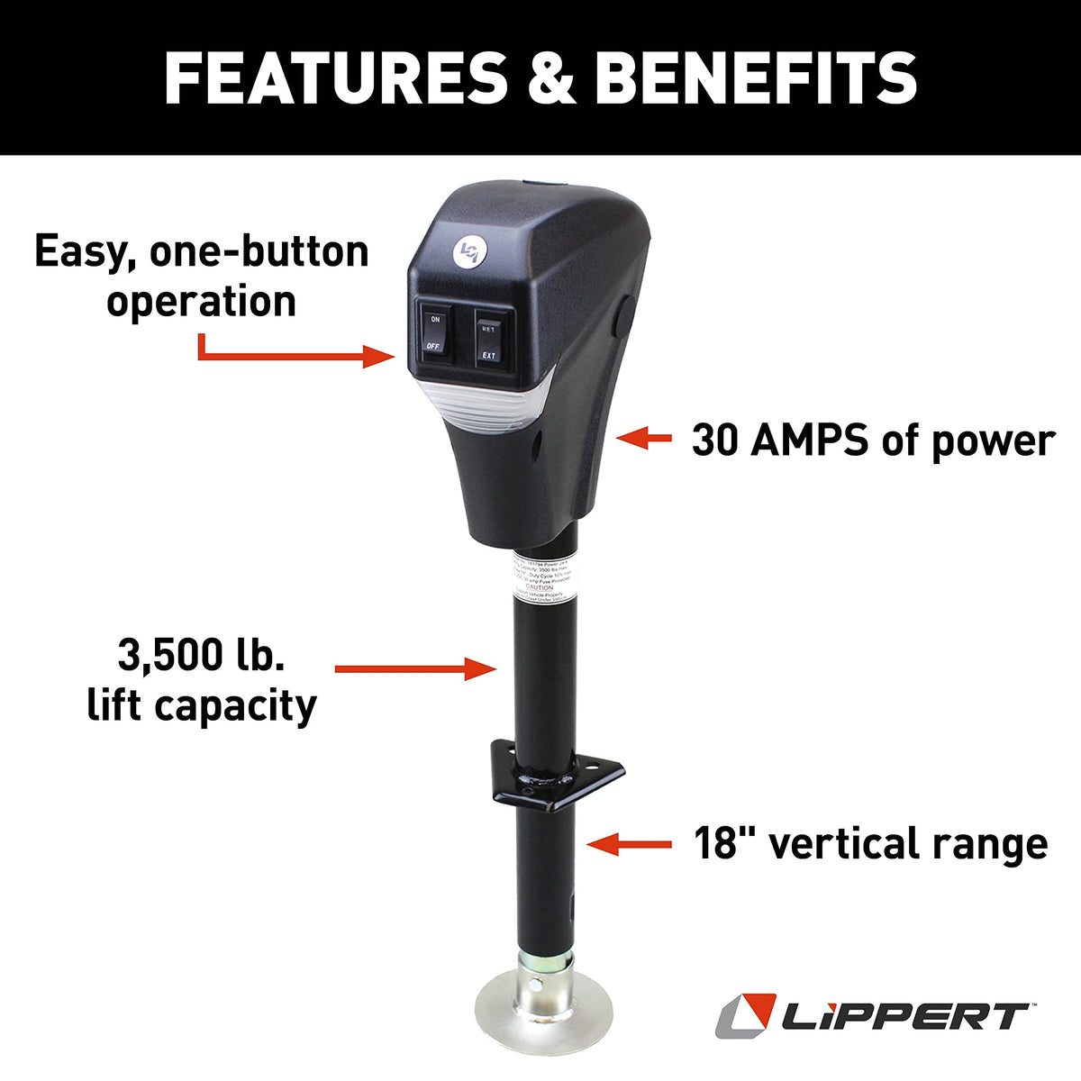 3,500 lb Electric Trailer Tongue Jack B504