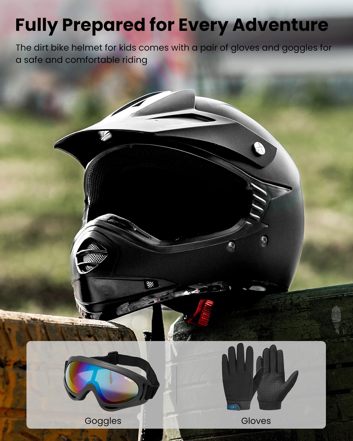 Kids Full-Face Dirt Bike Helmet U9541
