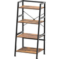 4-Tier Industrial Bookshelf with Steel Frame A7577